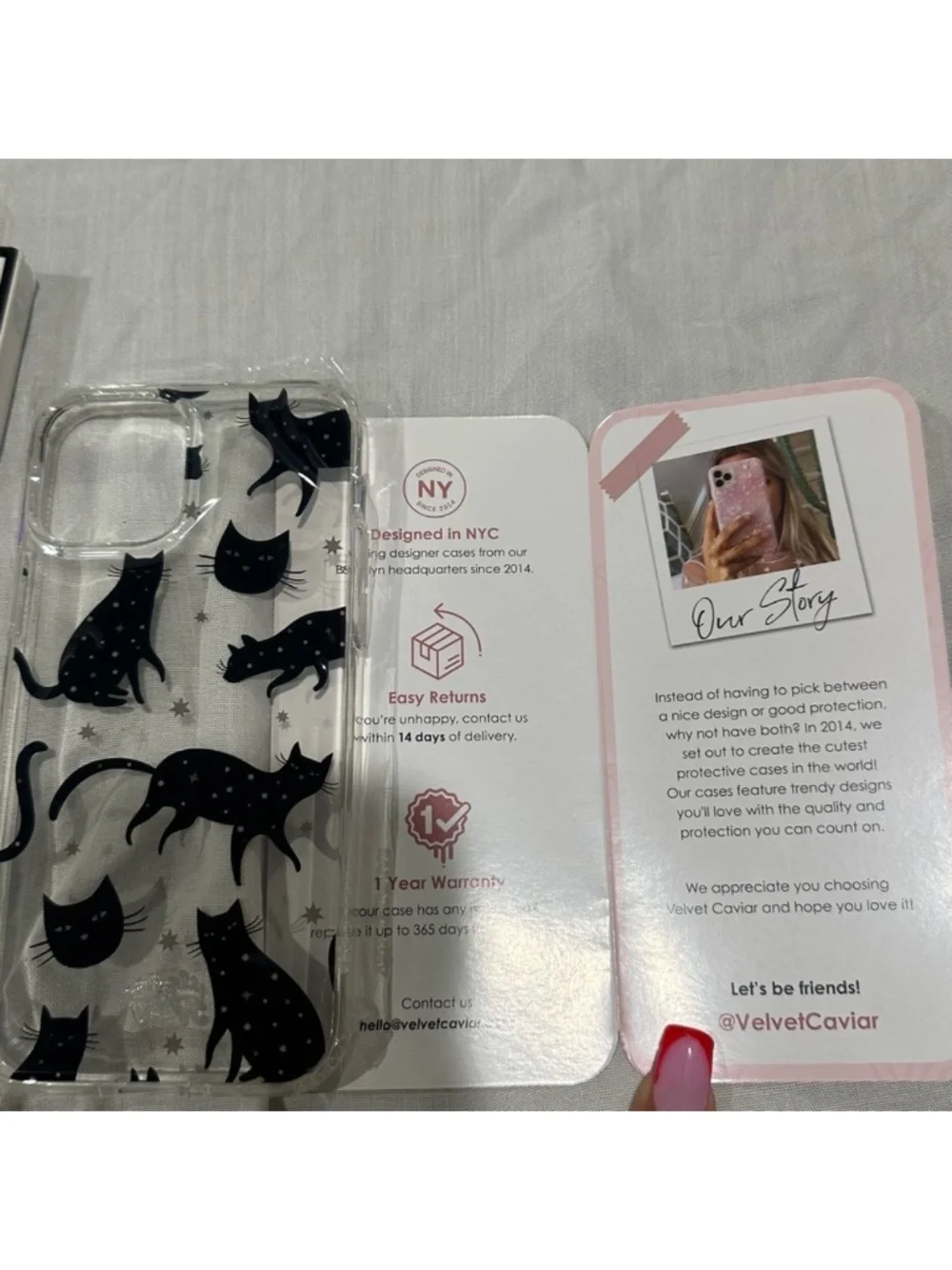 Velvet Caviar Protective Phone Case with Black and White Design